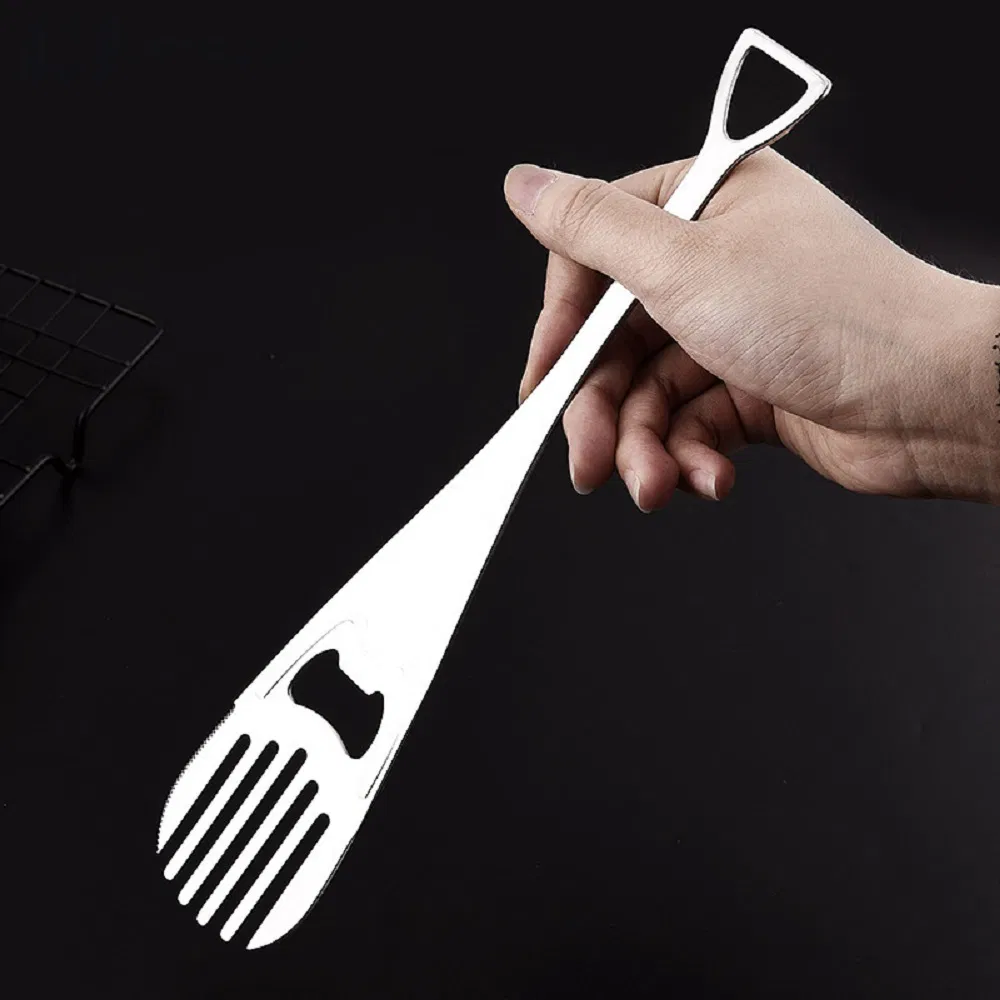 Stainless Steel Pasta Fork Noodles Pasta Server Bottle Opener Cooking Tool Kitchen Accessories Wbb18803