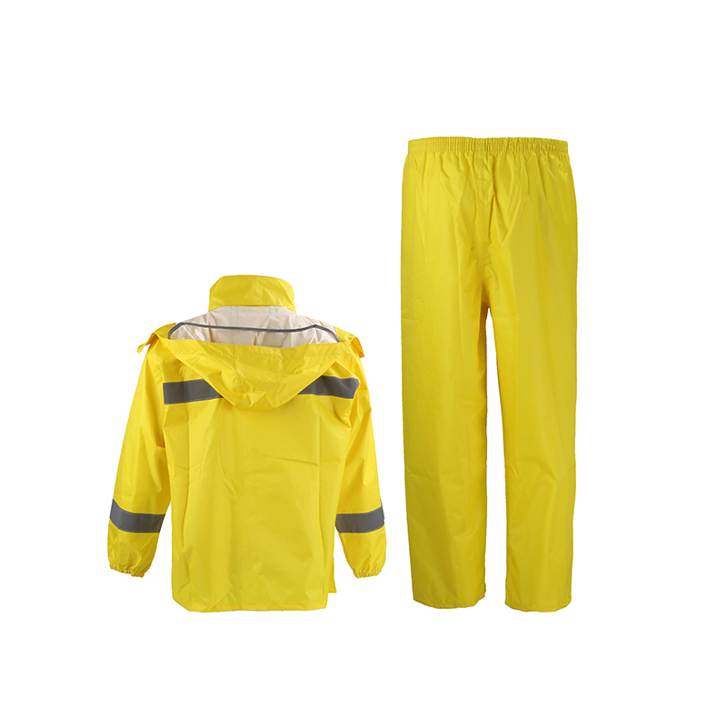 PPE PVC Reflective Waterproof Rainwear Safety Work Rain Suit En343