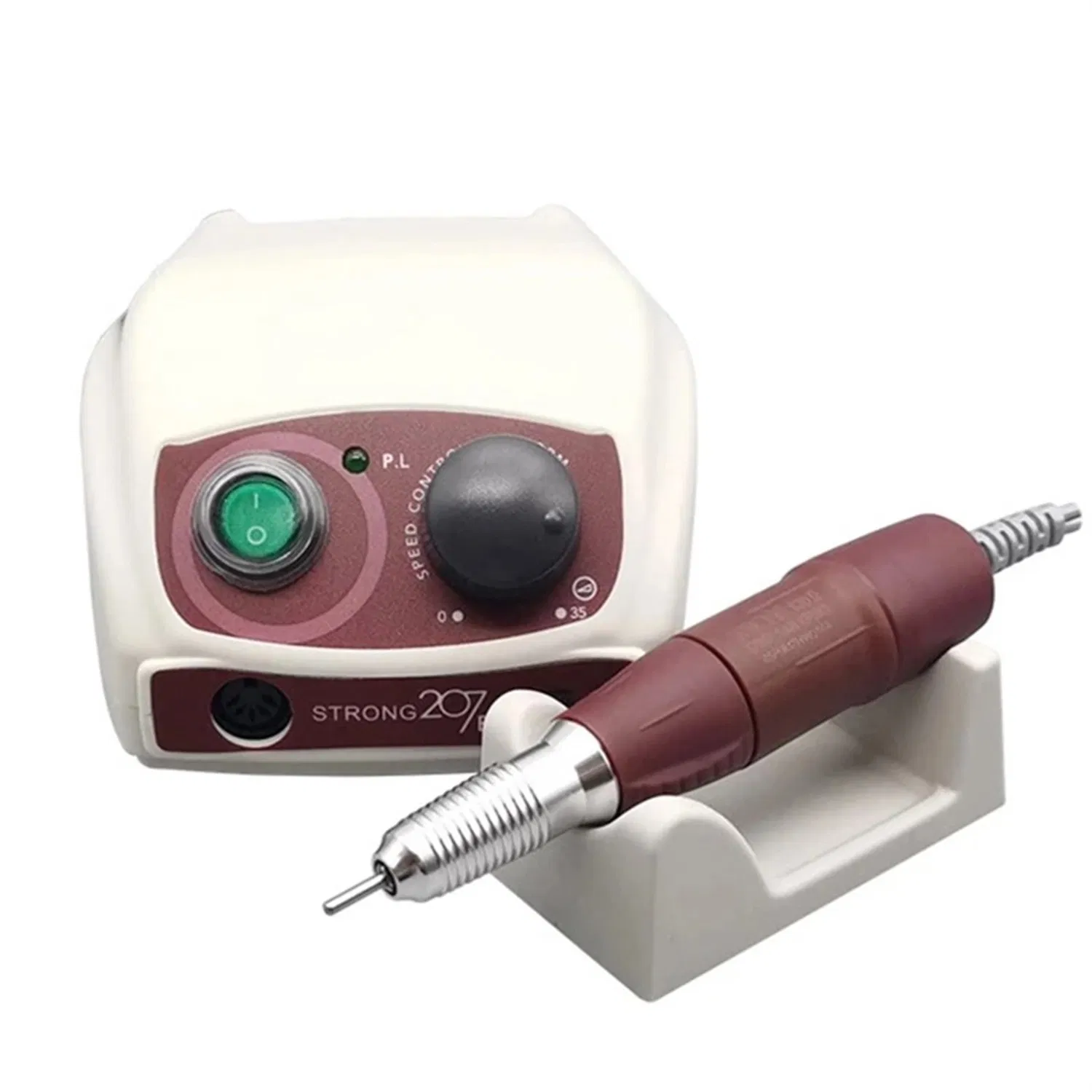 Custom Wholesale 35000rpm Micromotor Handpiece Nail Drill Machine Strong 207b Model Manicure Pedicure Nail File Bit