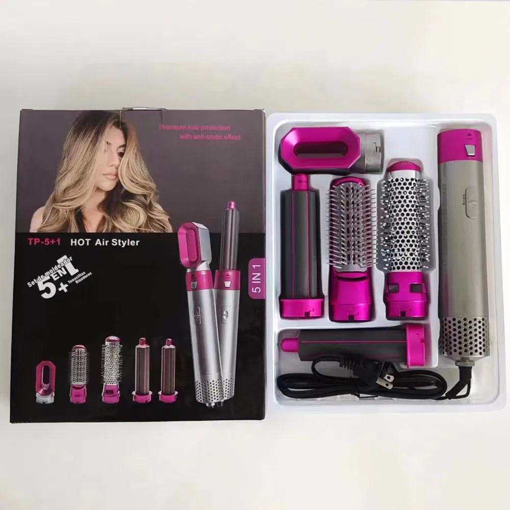 5 in 1 Detachable Interchangeable Styler Comb Electric Hot Air Brush One Step Hair Dryer Brush