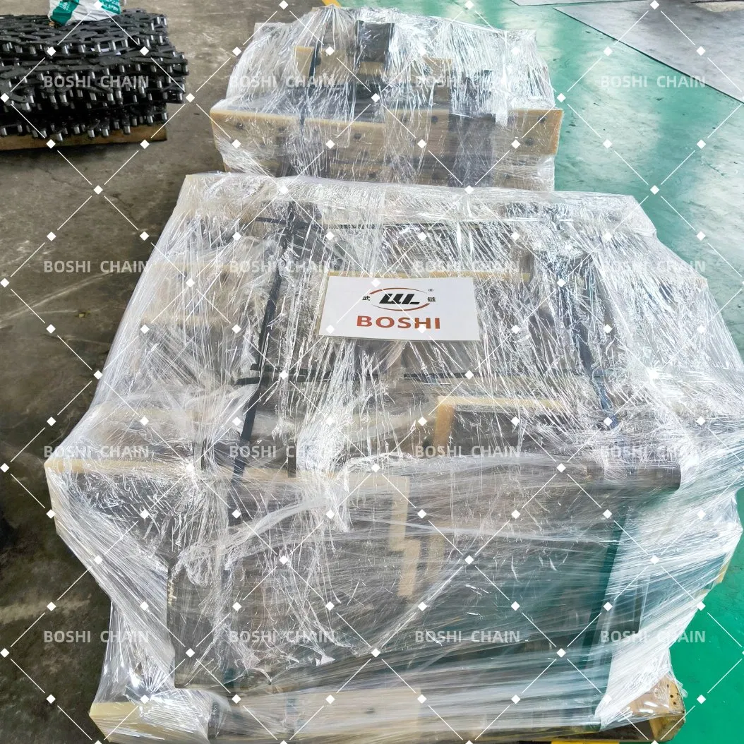 Custom-Welded Bent Plate Chain with Molded Nylon Attachments for Forestry Material Conveyors