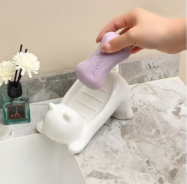High End Creative Cat Soap Dish SPA Like Home Decor Bathroom Accessories