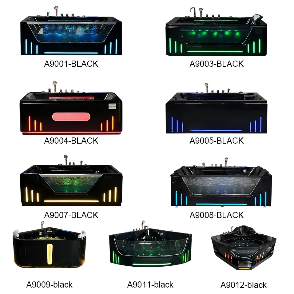 Modern Luxury Acrylic White 2-Person Freestanding Whirlpool Bath Tub Custom Massage SPA Factory Sale Custom Soaking Bathtub