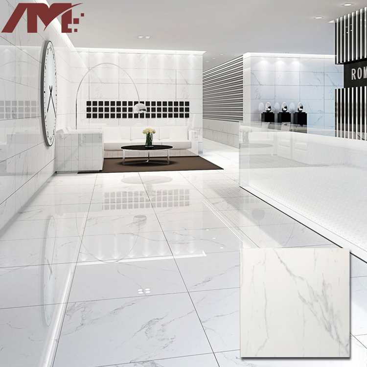 Super White Ceramic Tile Different Types of Cheap Artificial Glazed Marble Floor Tiles