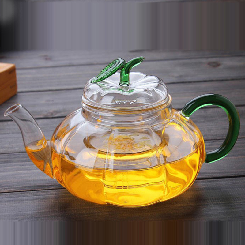 Heat Resistant Glass Pumpkin Pot Kettle with Warmer