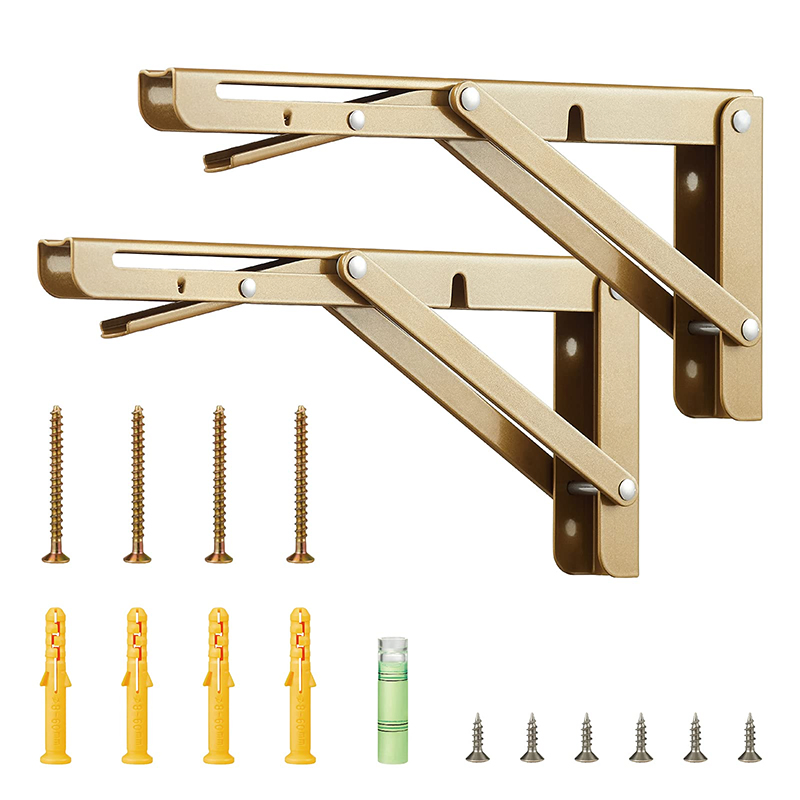 Custom Foldable Heavy Duty Shelf Bracket Wall Mounted Collapsible Angle Bracket 16 Inch