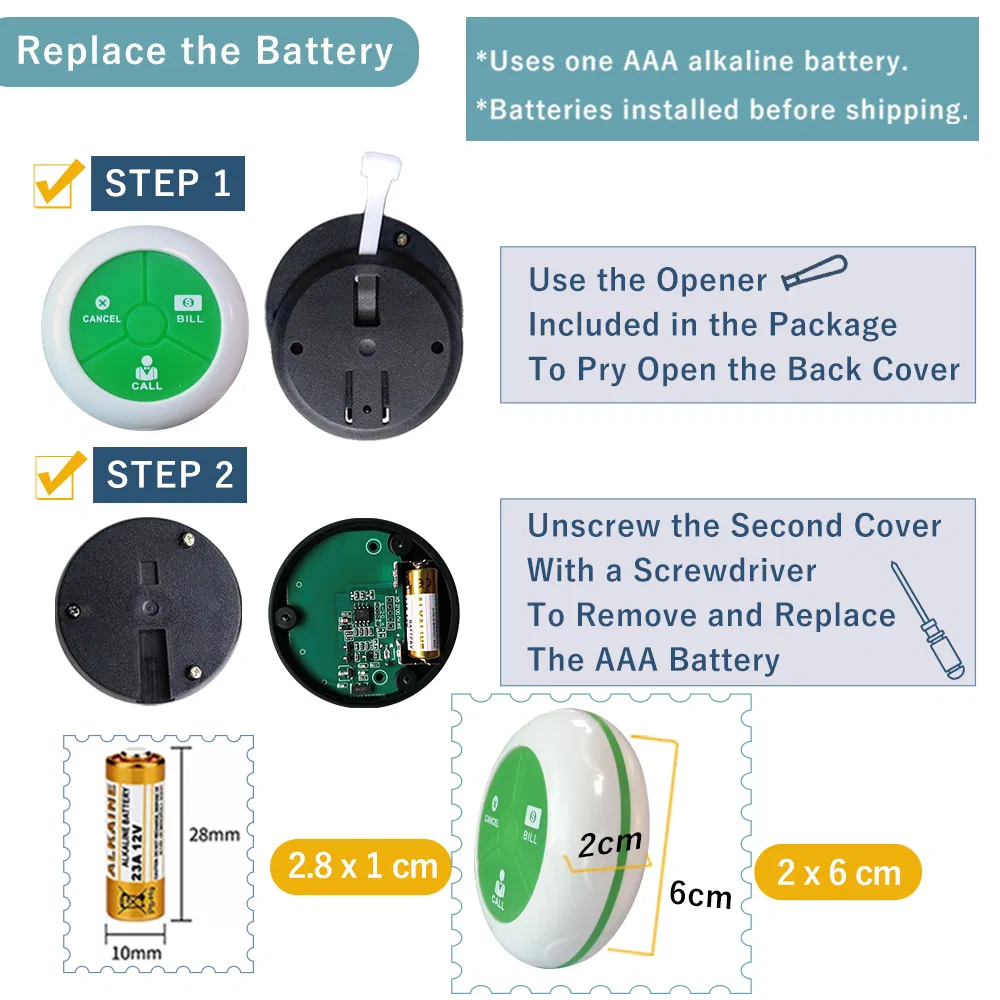 Restaurant Waiter Call System Wrist Watch Pager Restaurant Pager 1 Number Display 3 Watch Pager 20 Waterproof Buttons