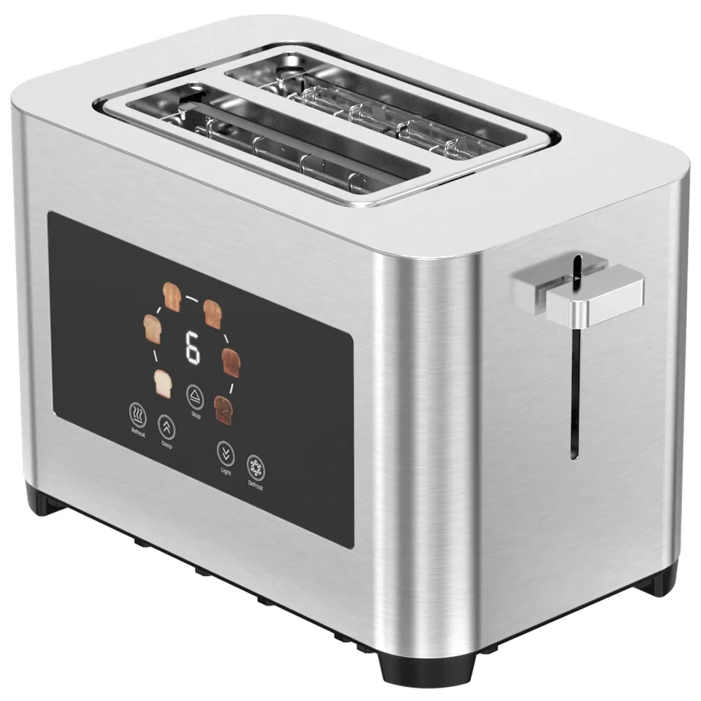 Sleek 2 Slice Digital Toaster with Adjustable Browning Control for Perfect Toast