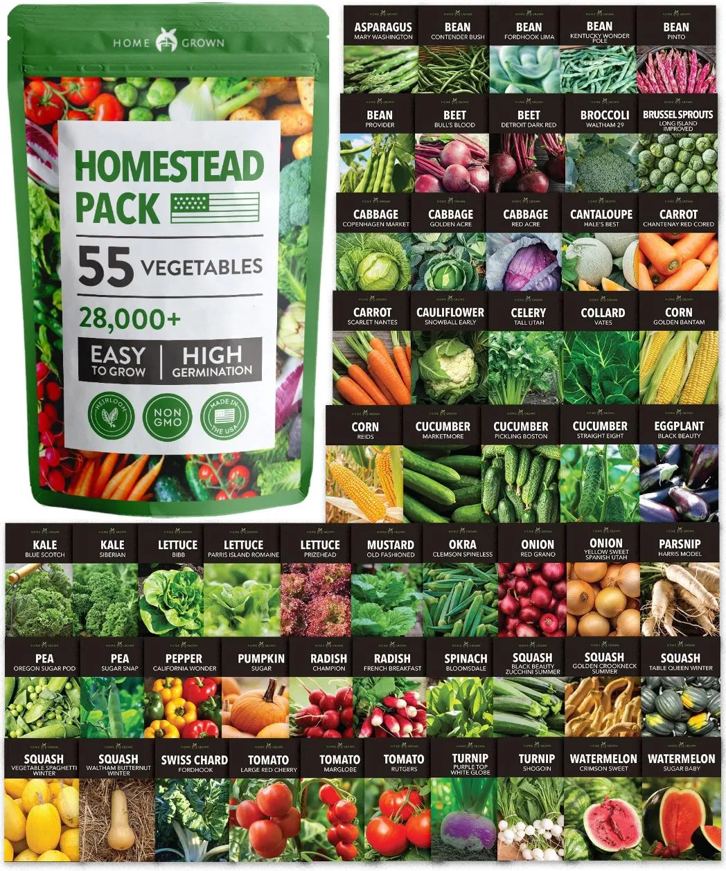 Home Grown 27, 500+ Heirloom Vegetable & Fruits