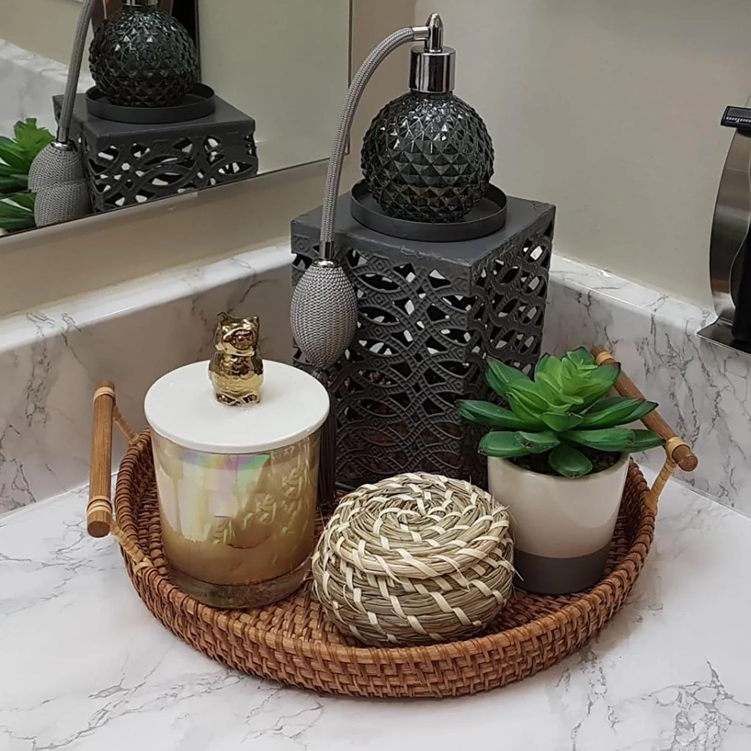 Versatile Storage Basket Round with Handles Medium Support Custom Printing