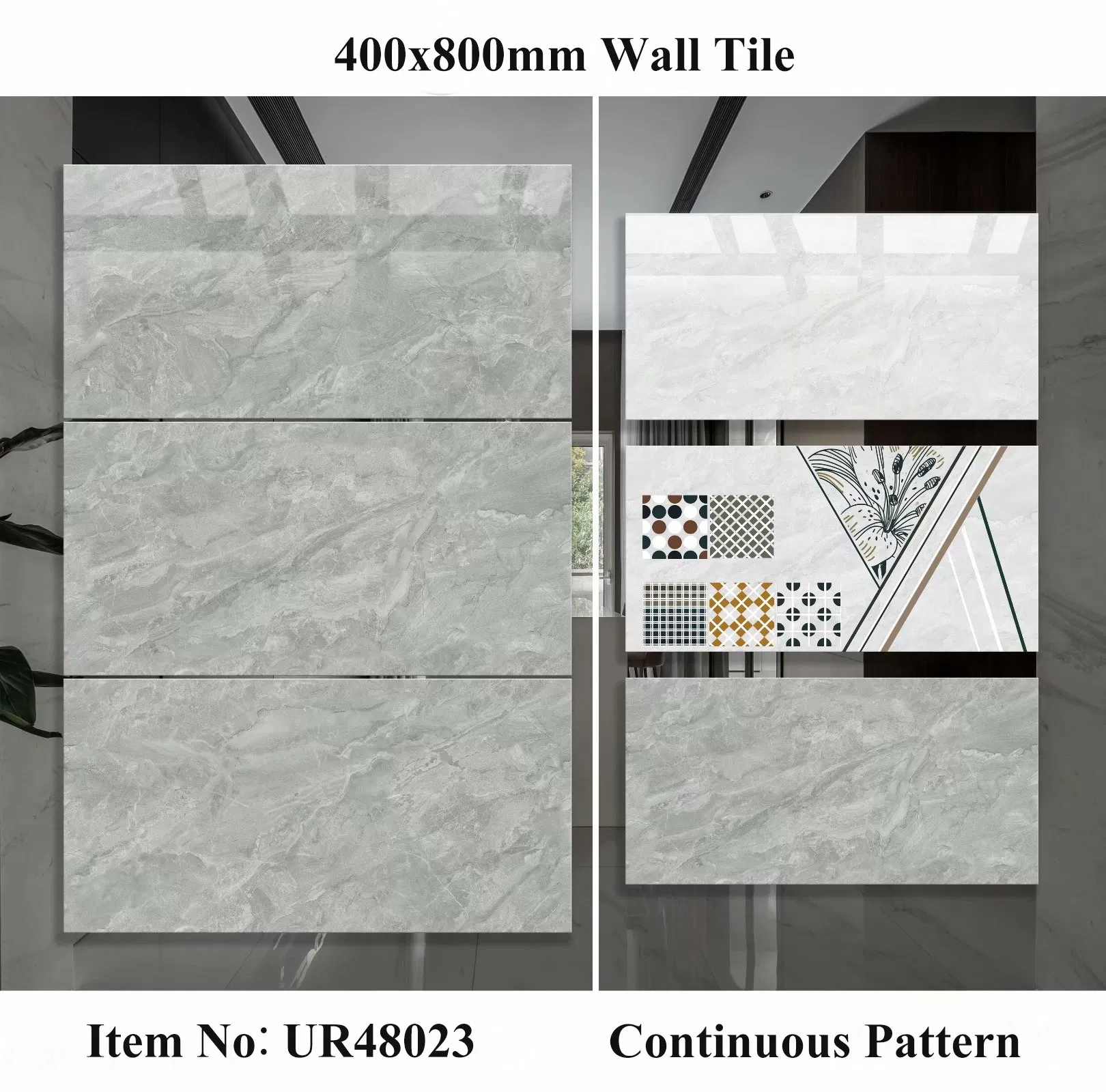 Foshan Quality Building Material Decoration 400X800mm Glazed Porcelain Ceramic Bathroom Flooring Wall Tile