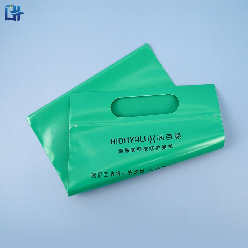 Customized LDPE Die Cut Cream Packaging Plastic Ziplock Bag with Handle