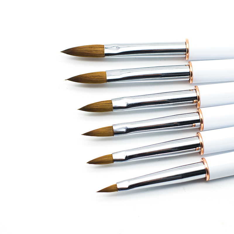 Guyo White Acrylic Kolinsky #8 Nail Art Brush for Beauty