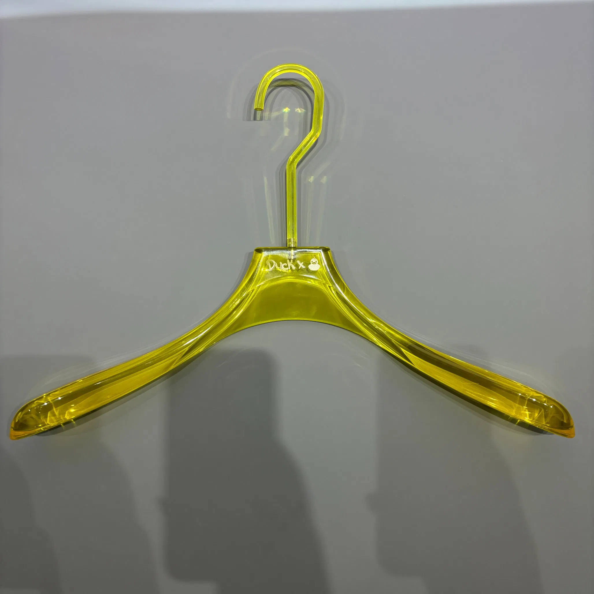 OEM Custom Adult Luxury Quality Yellow Acrylic Coat Hanger for Clothes