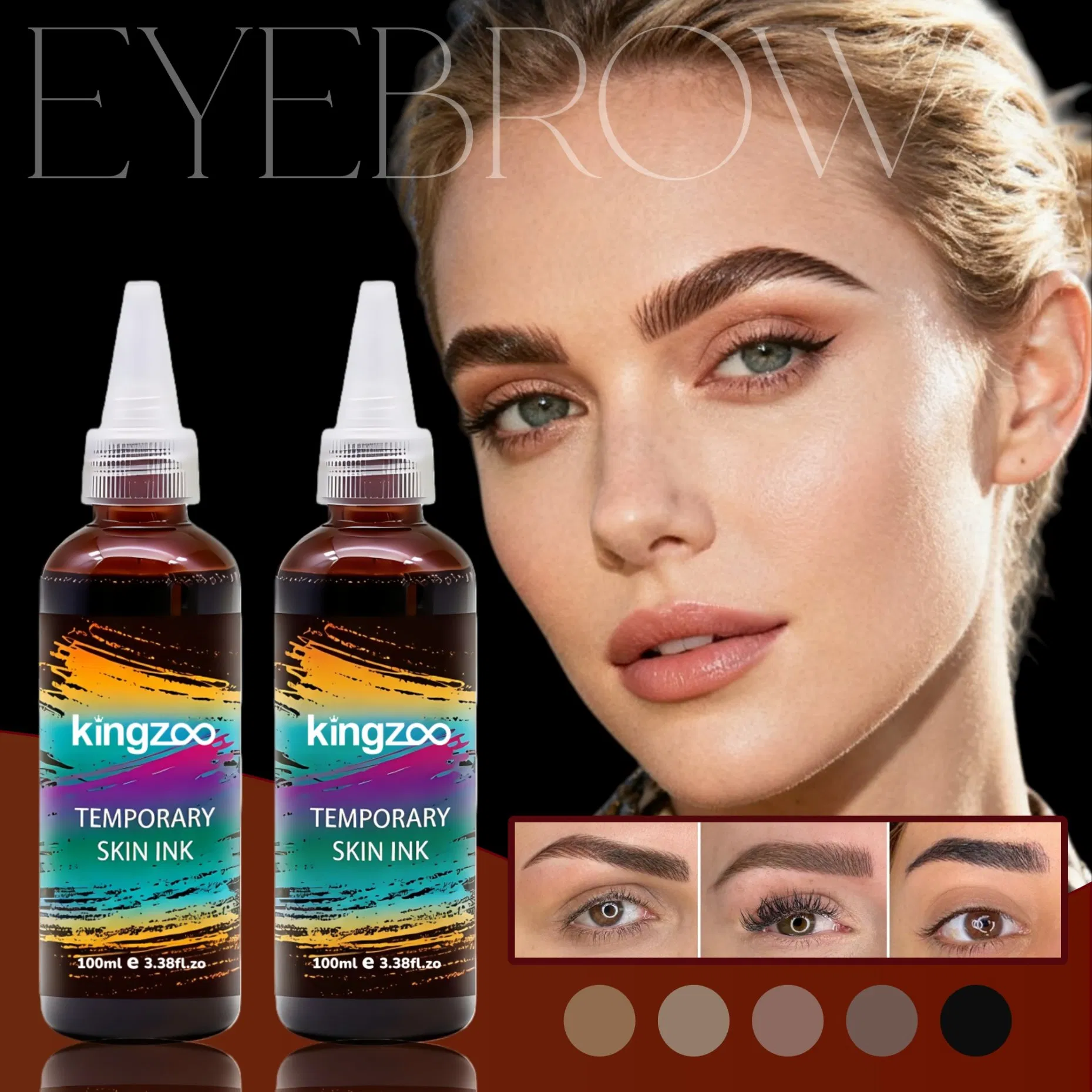 Vegan Airbrush Brow Tint Professional Waterproof Eyebrow Dye Spray for Salon & Home Use