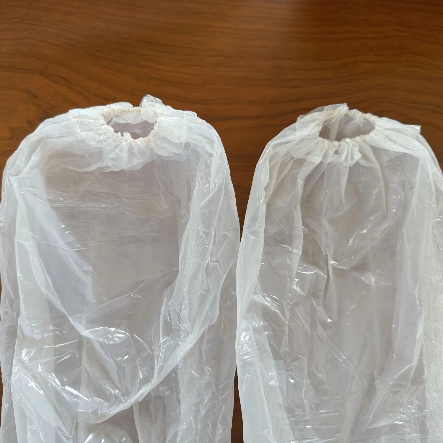 White Polyethylene Sleeves with Wider Elastic
