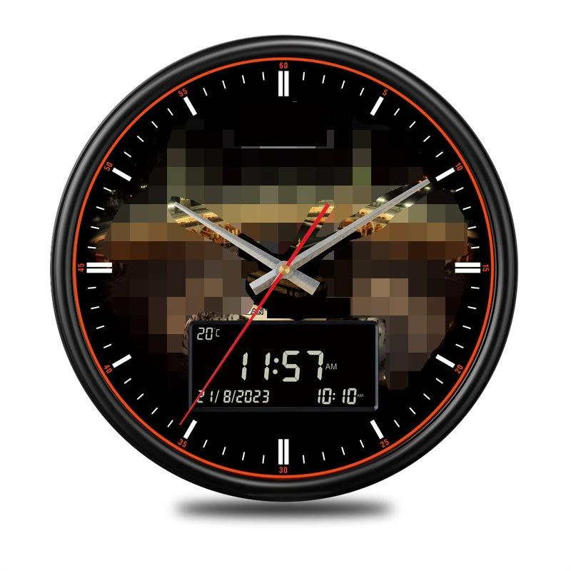 Electronic Calendar with Mixed Patterns and Colors Round Azan Wall Clock Islamic