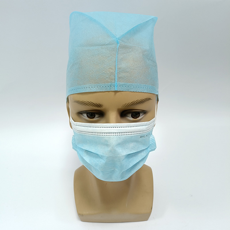 Disposable Medical Surgical Doctor Cap Surgeon with Ties Fits All Sizes