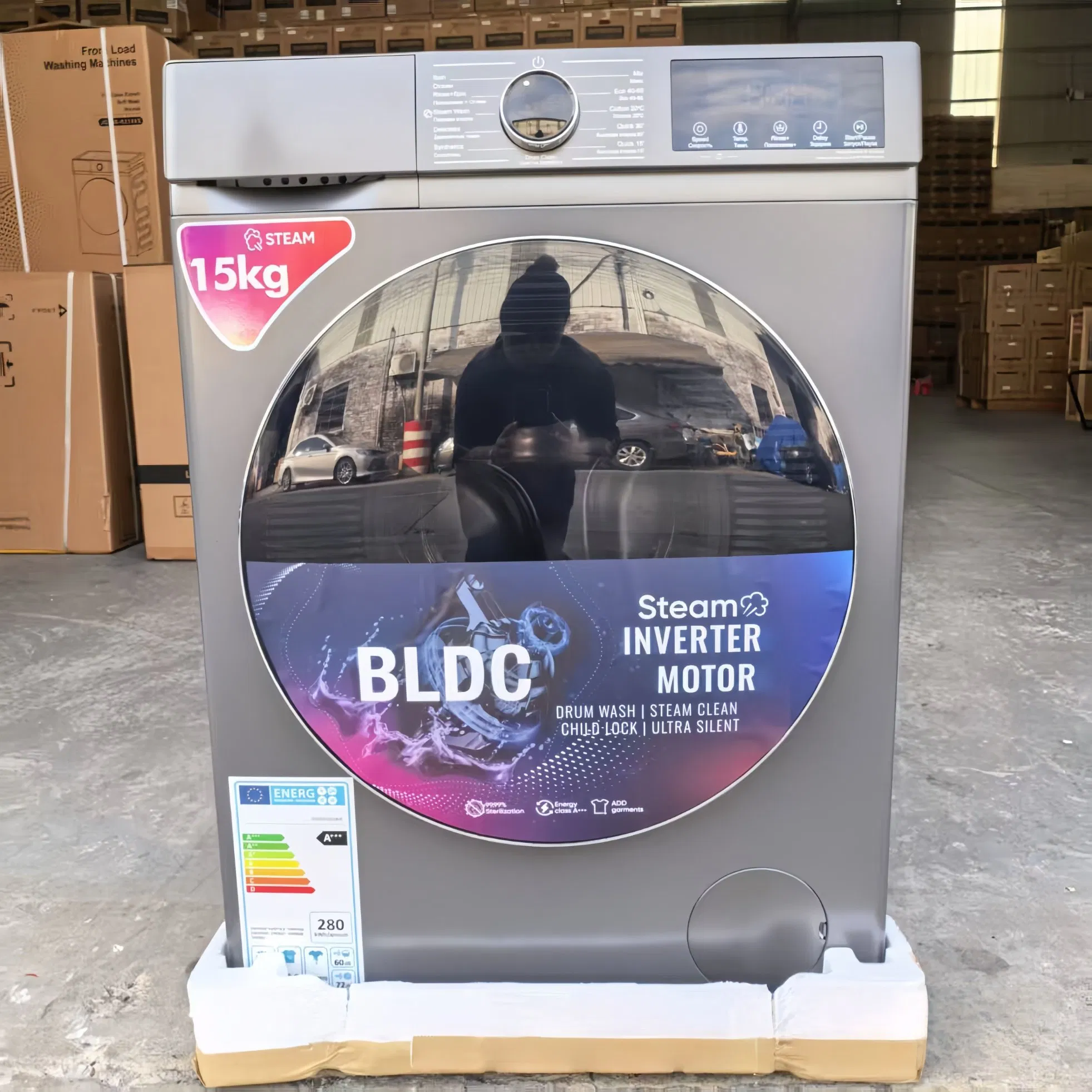 15kg Smart Front Loading Spin-Dry Washing Machine Fully Automatic Household Front-Load Washer
