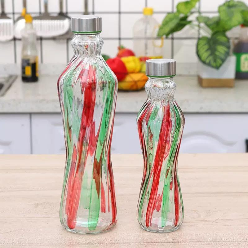 Стеклянная бутылка для воды 500 мл со стальной крышкой