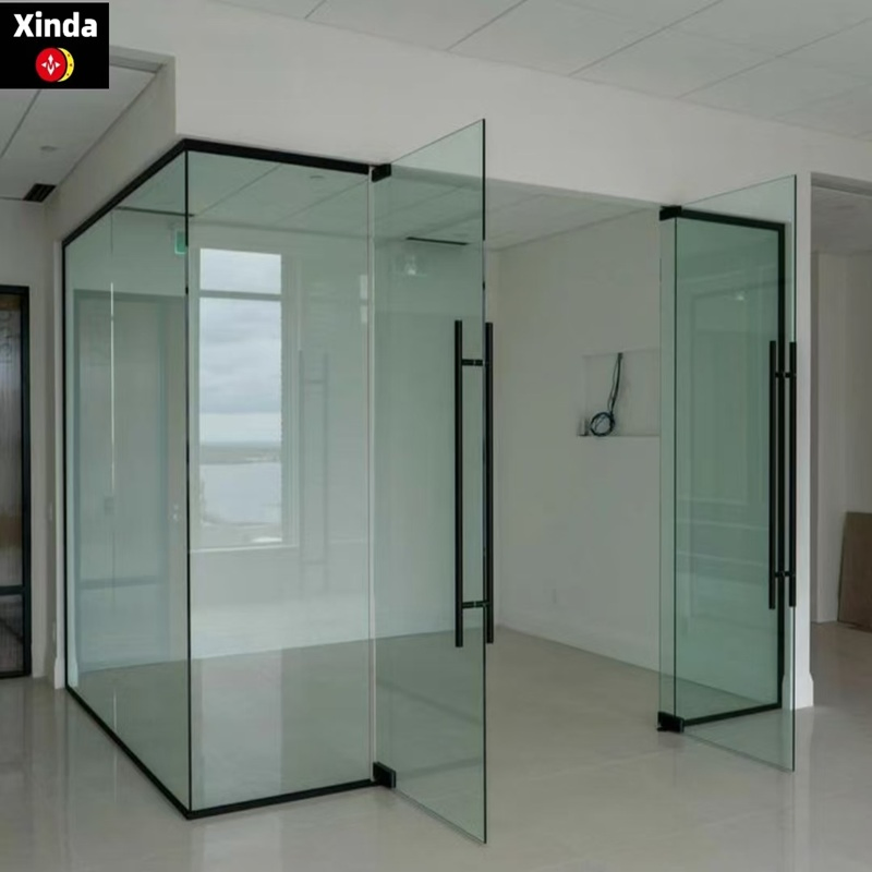 Soundproof Glass Partition Wall - Aluminum Frame Office Divider