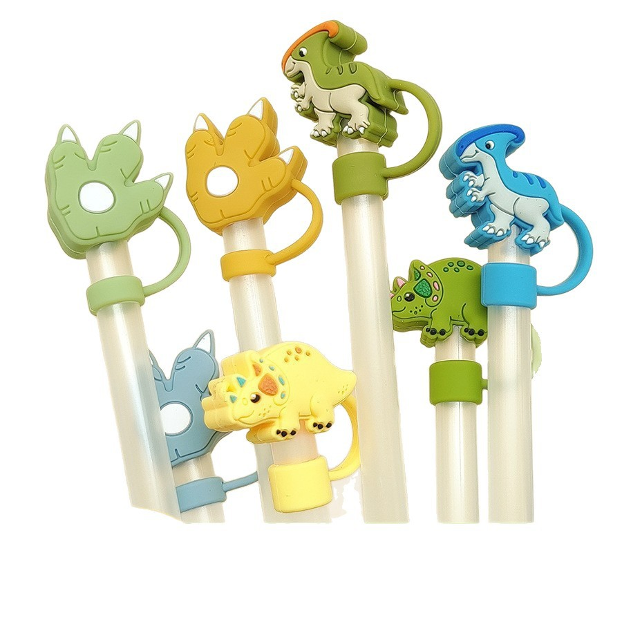 Cute Animal Food Grade Silicone Straw Cap for Kids