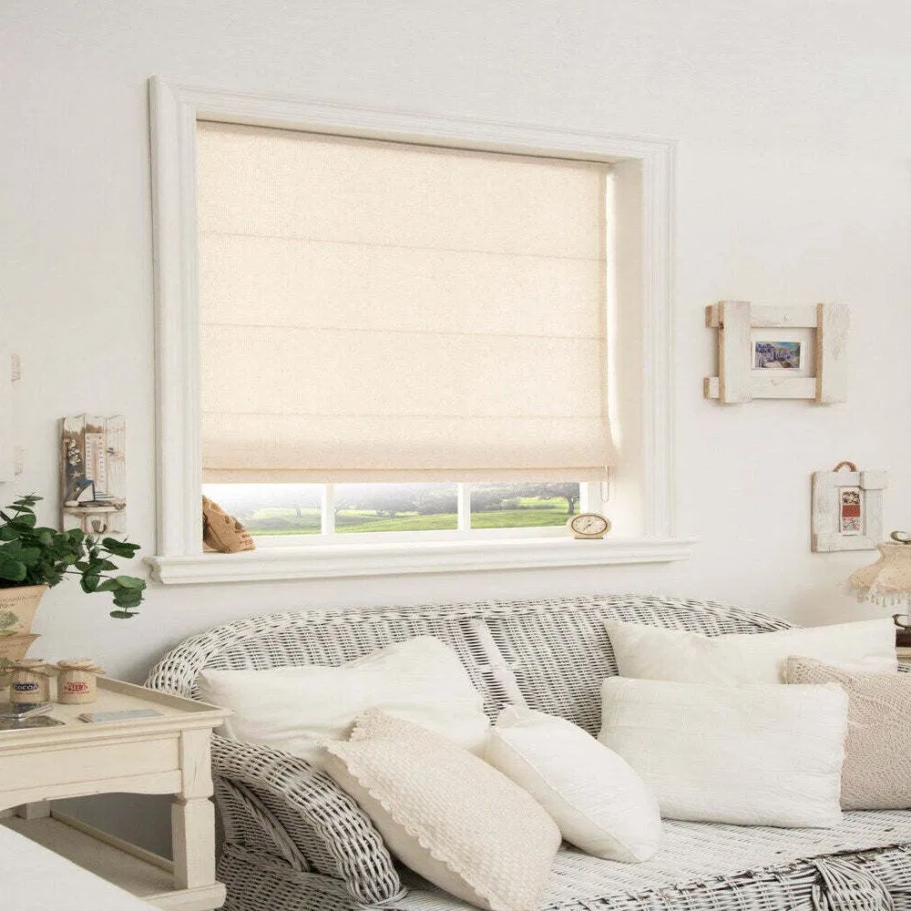 Cordless Roller Blinds Printed Roman Valance Cloth Curtain Voile Blind