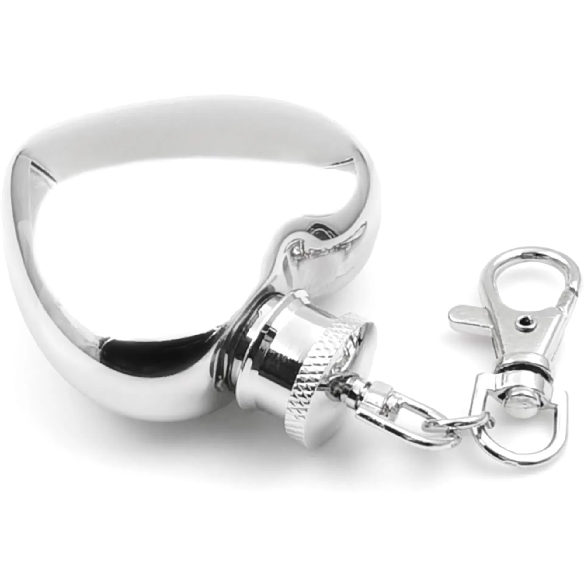 1oz Heart-Shaped Stainless Steel Hip Flask Whiskey Flagon Liquor Flask with Keychain