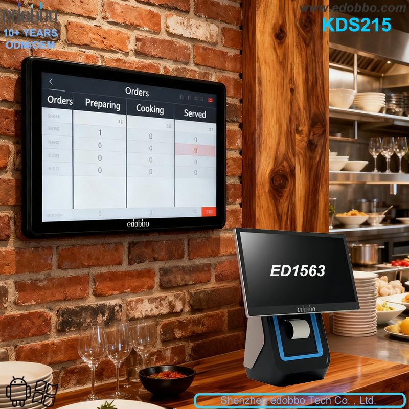 Modern Android POS Terminal 18.5/21.5 Inch Touchscreen Kds Monitor Stylish Aluminum Kitchen Display System
