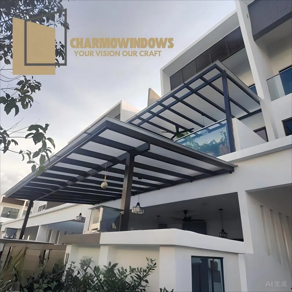 Black Sunfun Balcony Roof Cover Aluminum Polycarbonate Awning Price Outdoor Awnings for Window