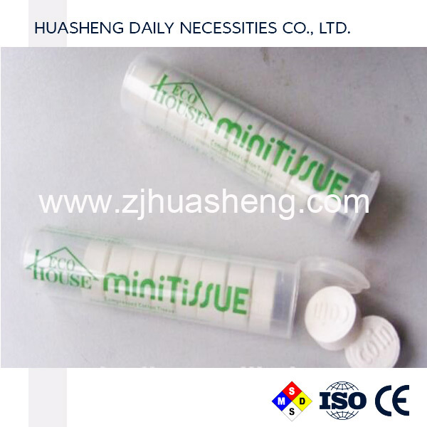 Biodegradable Tablet Napkin / Mini Coin Tissue 8/10 PCS in One Tube