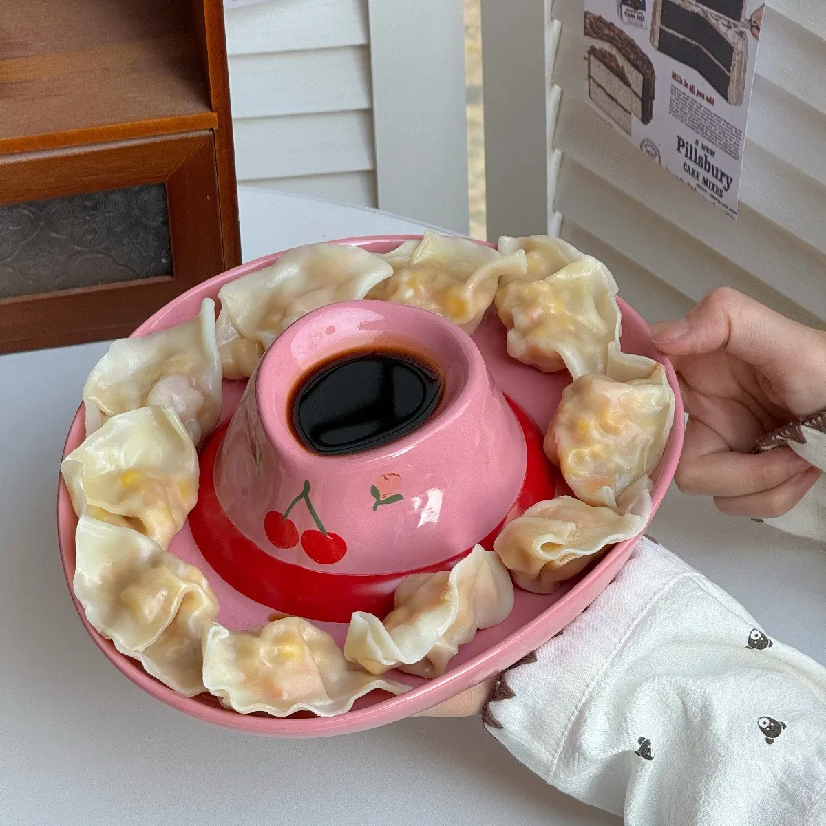Divided Compartments High Aesthetic Fruit Design Creative Girlish Ceramic Plate