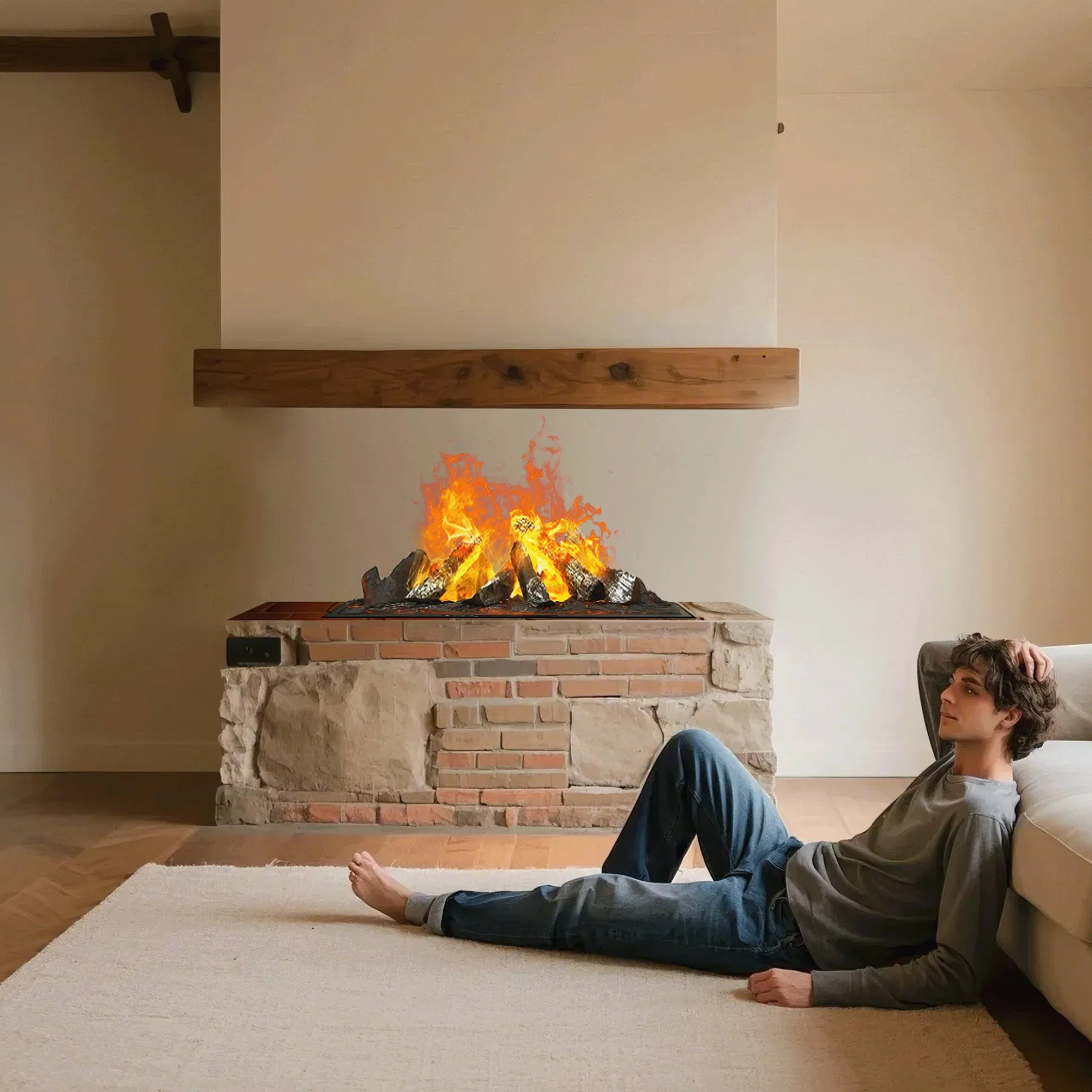 Top Quality 3D Vapour Steam Fireplace with Real Log Burning Effect