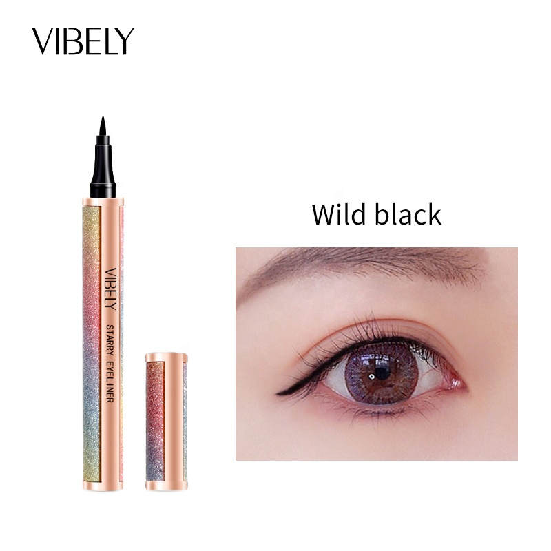 Eye Makeup Quick Dry Waterproof Sweatproof Lasting Smooth Black Eyeliner