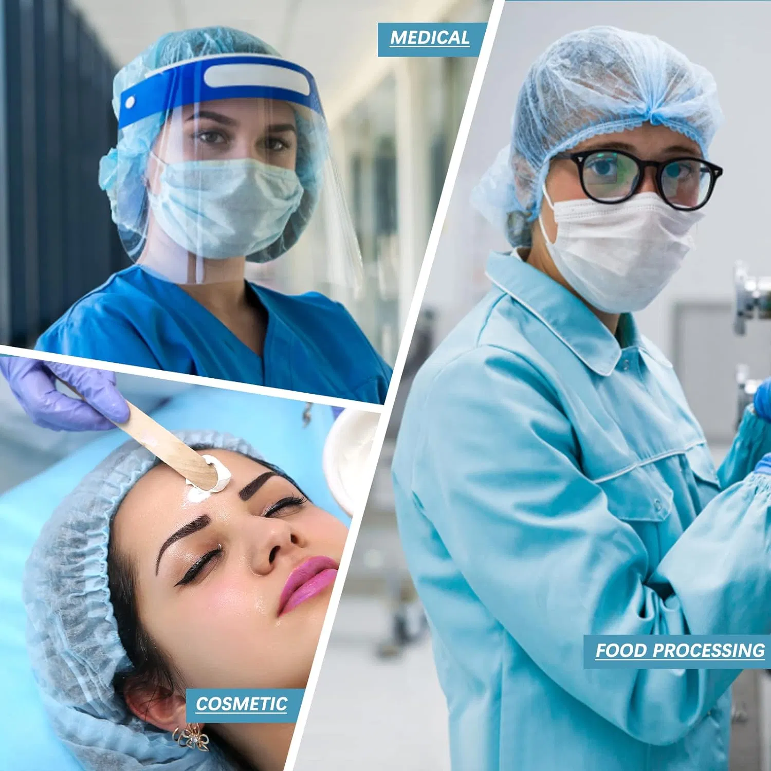 21" Disposable Hairnet Non Woven Clip Cap for Beauty Salon