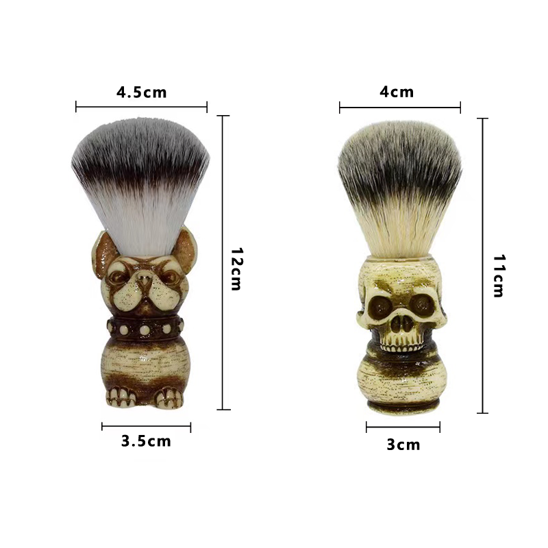 Barber Vegan Grooming 30mm 22mm Shaving Mug Cream Razor Brush Set Legacy Luxury Black Stand Soap DIY Skull Shave Mug Brush
