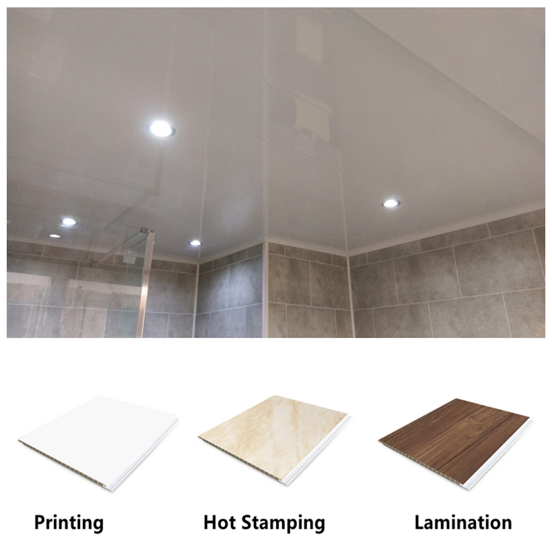 Interior Plastic PVC Wall Ceiling Panels China Lambris PVC Plafond Falso Techo En PVC White Glossy Ceiling Board 20cm 25cm 30cm