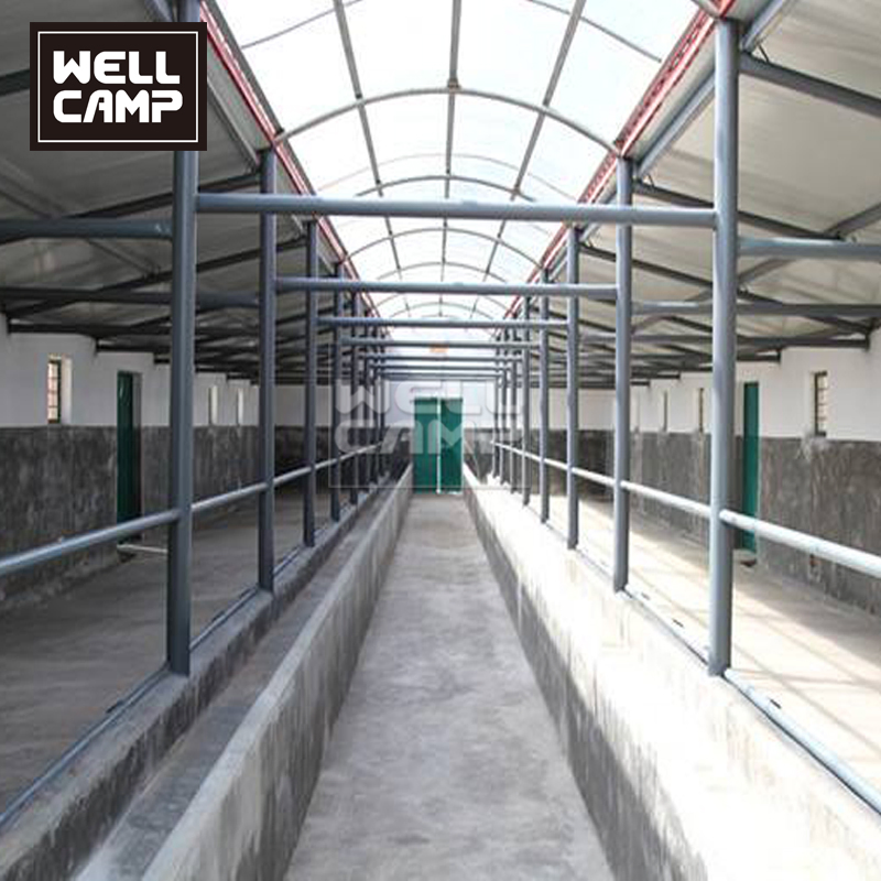 Wellcamp Low Price Steel Structure Farm Design Dairy Cows Cattle Barn Shed