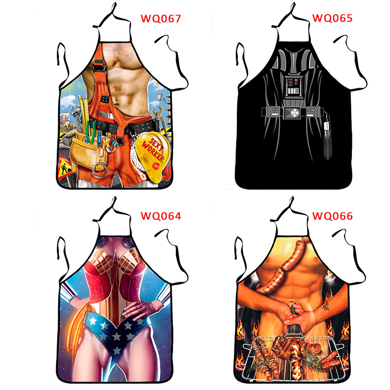 Custom Wholesale Promotion Polyester Cotton Individuality Funny Bar Waiter Apron with Printing