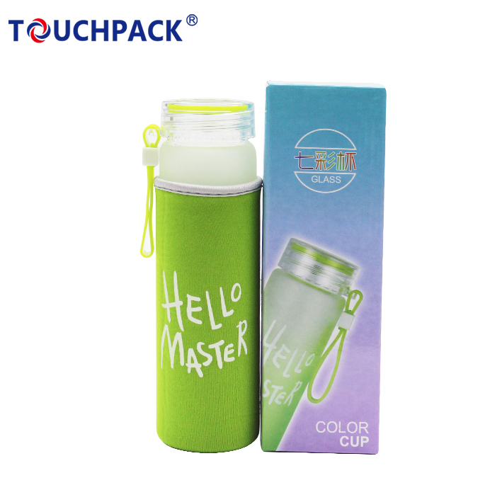 Hot Sell High Quality Borosilicate Glass Colorful Glass Drinking Water Bottle