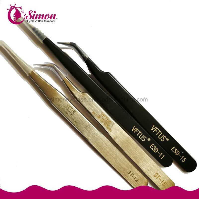 Stainless Steel Eyelash Exension Vftus Tweezers ESD11