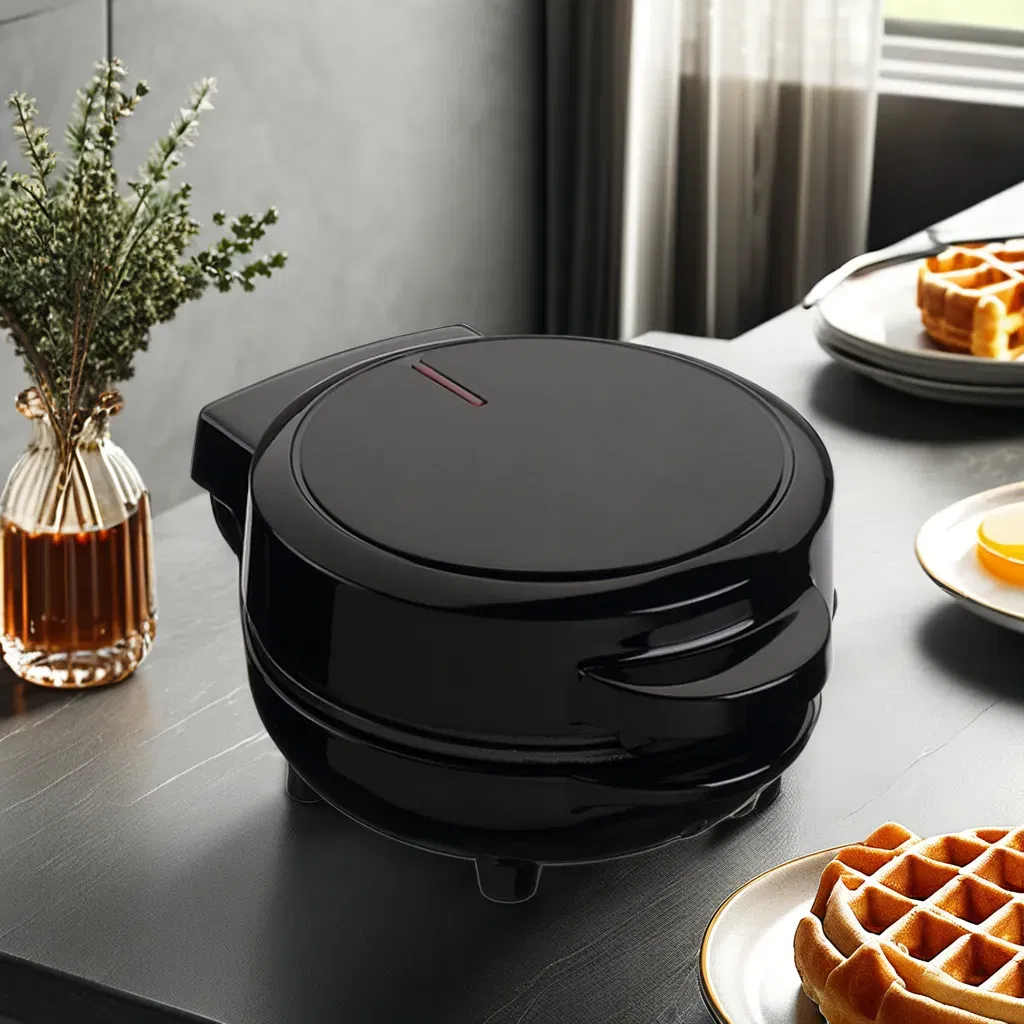 Mini Heart Shape Waffle Iron for Kids with Snowflake Design