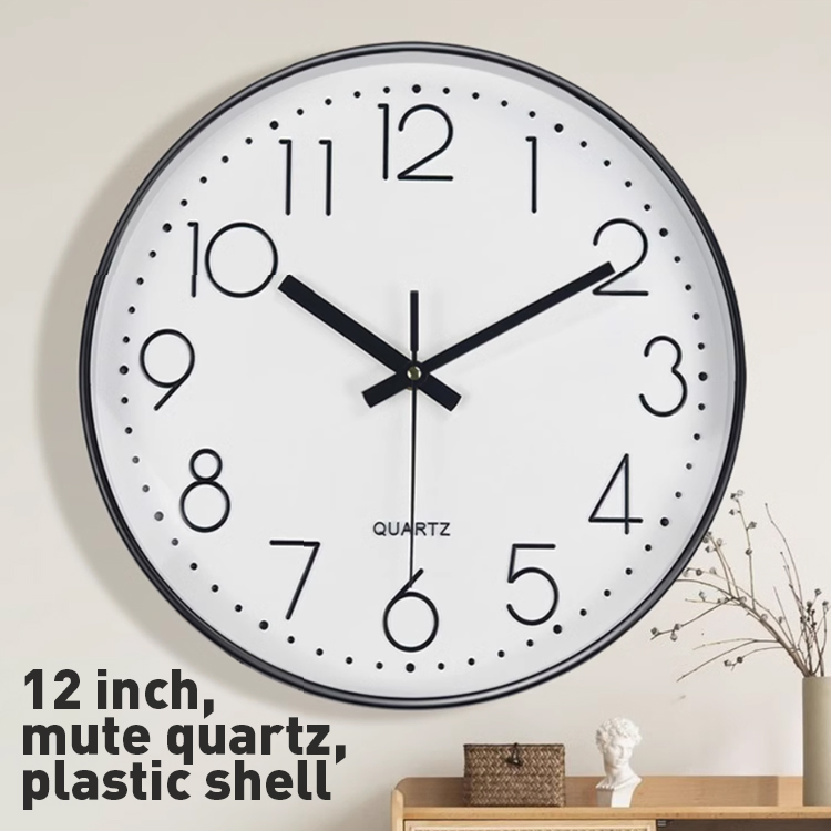 Foska Office Home Plastic 12'' Quartz Wall Clocks