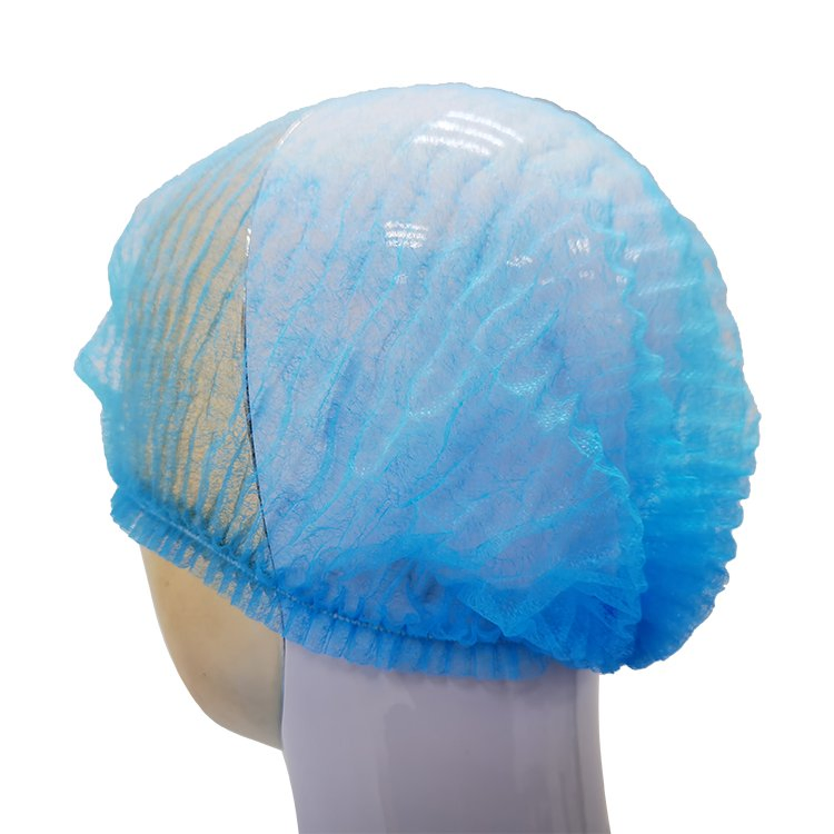 Low Price High Quality Disposable Non Woven Clip Cap / Mob Cap with Double Elastic