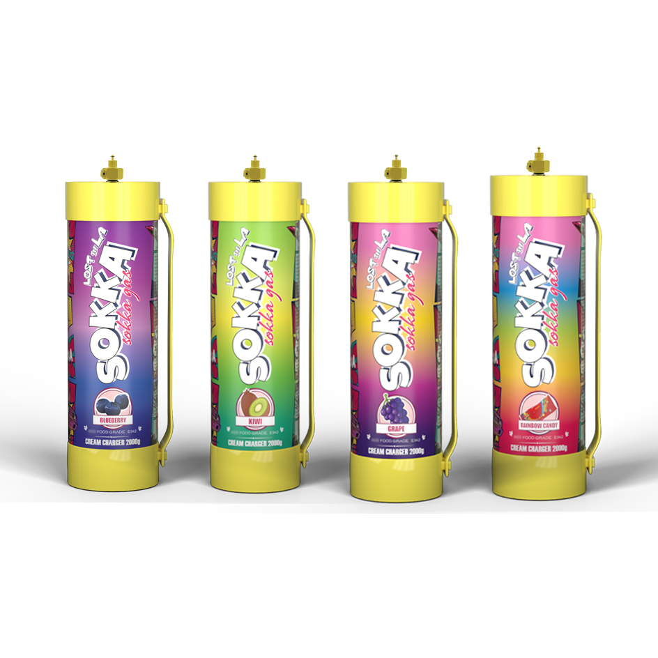 Sokka N2o Gas Nitrous Oxide 3.3L 2kg Cylinder for Whipped Cream Charger Cream Canisters