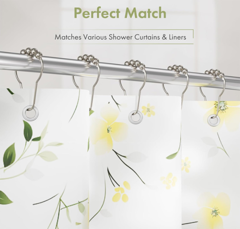 Shower Curtain Hooks Stainless Steel Shower Curtain Hooks for Bathroom Shower Rods