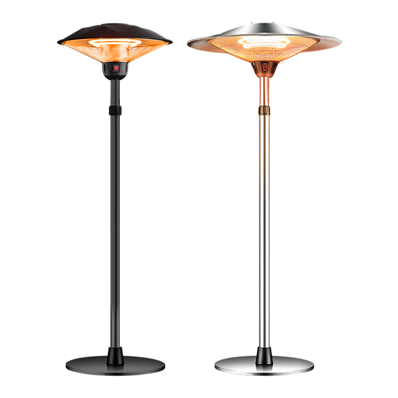Floor Standing Aluminum Alloy Body Waterproof Electric Patio Heater 220V 1000W