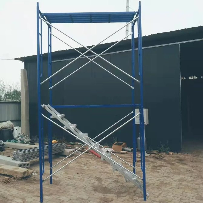 Building Material Flip Pin Ladder Scaffold Mason Frame Scaffolding a Type Walkthrough Scaffolding Frame H for Construction Catwalk Layher Scaffolding Foldable