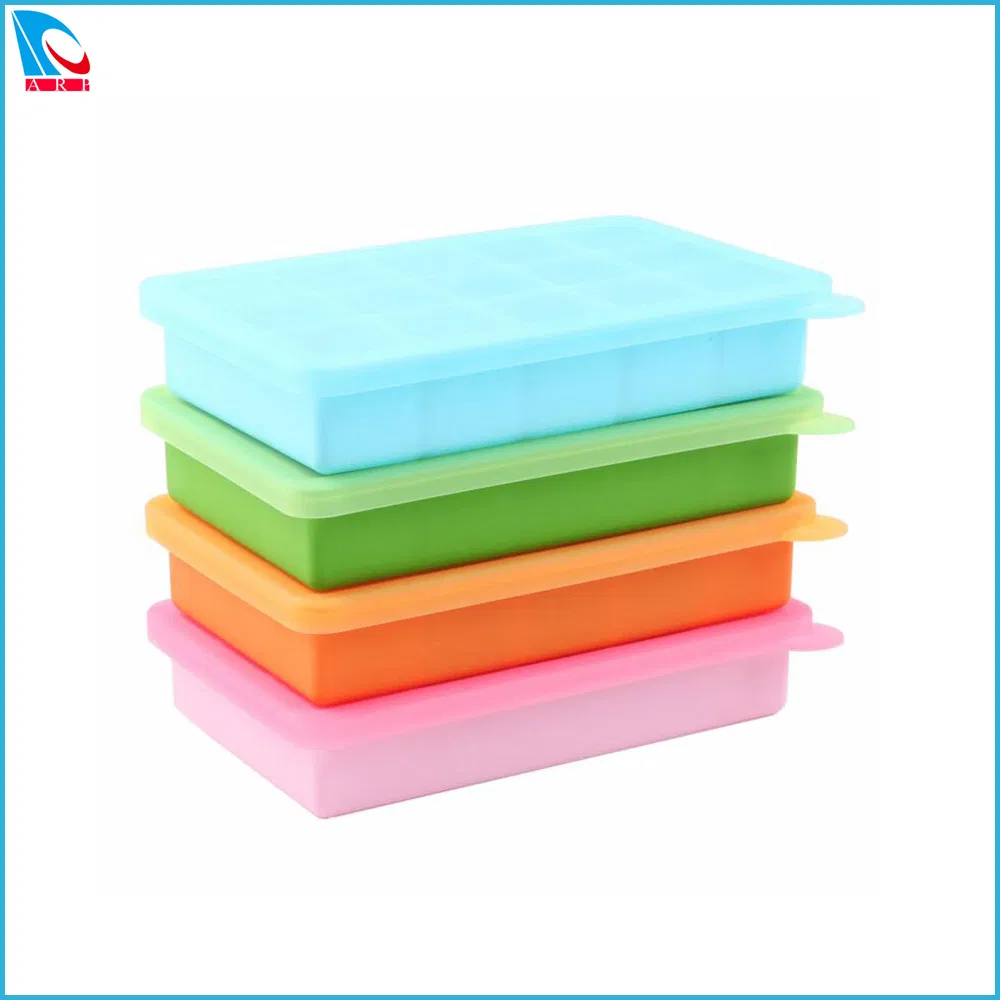 Customize Silicone Baby Food Freezer Tray with Clip-on Lid