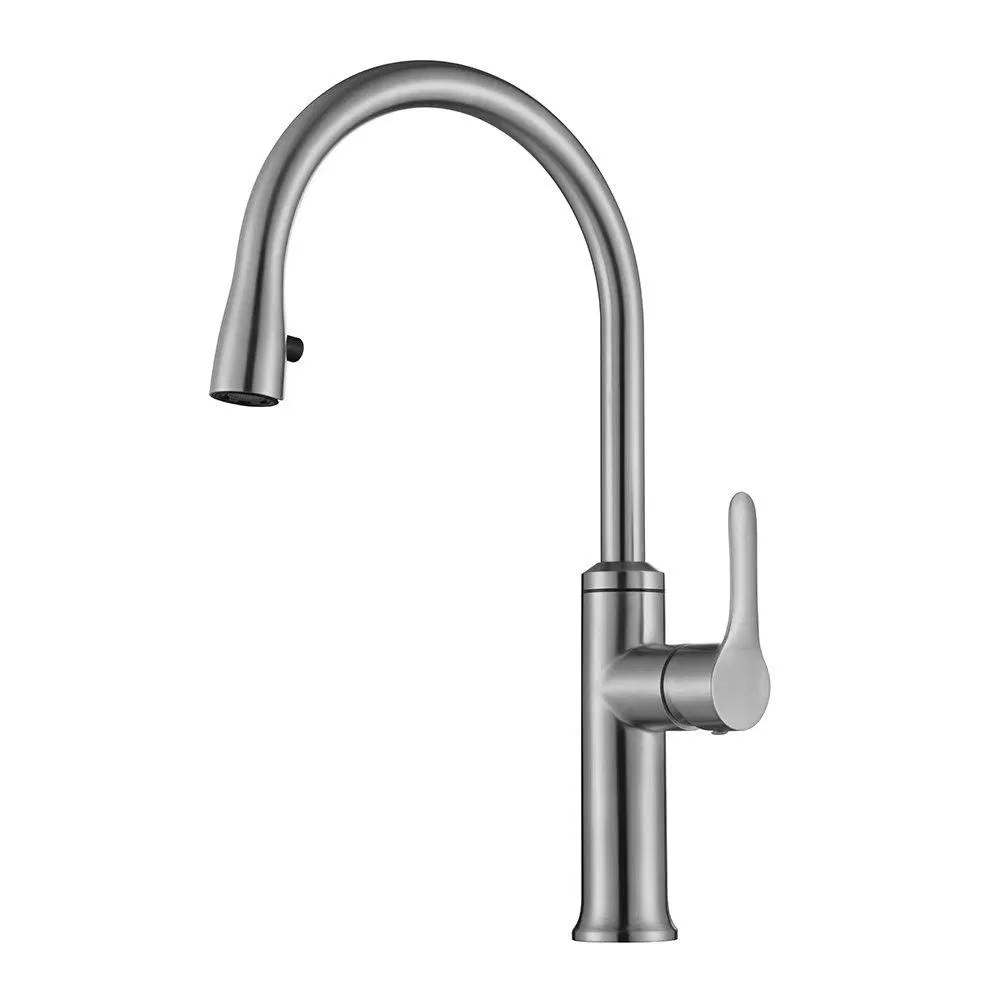 304 Stainless Steel Single Handle Single Hole Deck Mounted Kitchen Faucet
